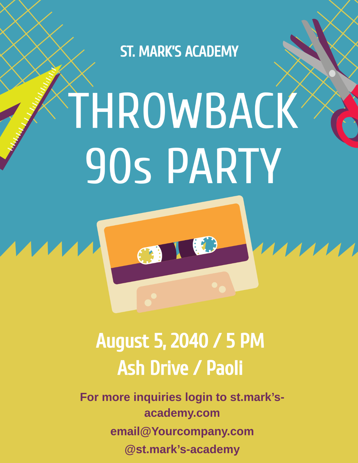 Back To School 90s Flyer Template