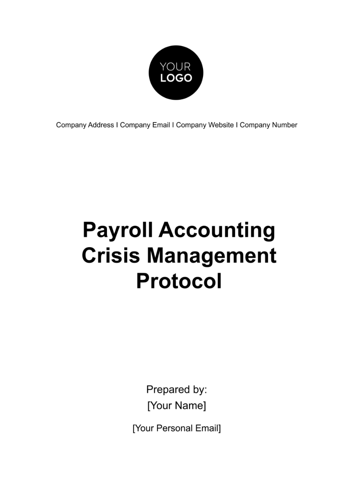 Payroll Accounting Crisis Management Protocol Template
