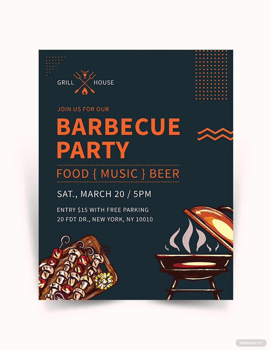 Barbecue Grill Restaurant Flyer Template