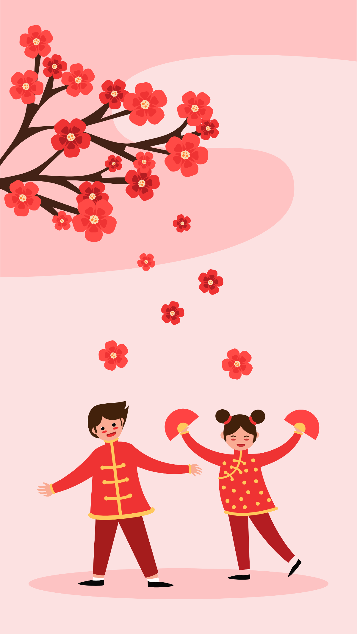 Chinese New Year Cute Wallapaper Vector Template