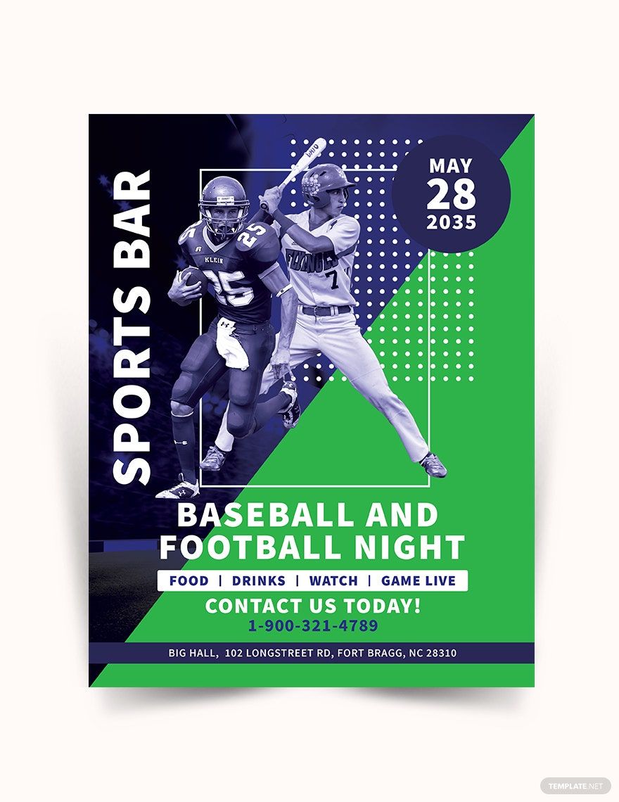 Baseball And Football Flyer Template