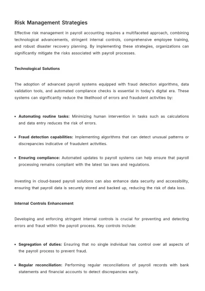Free Payroll Accounting Risk Management Manual Template to Edit Online