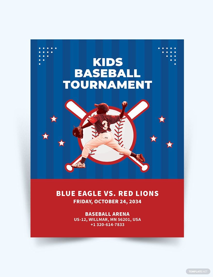Baseball Stage For Kids Flyer Template