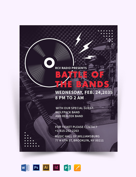 High School Band Invitation Templet