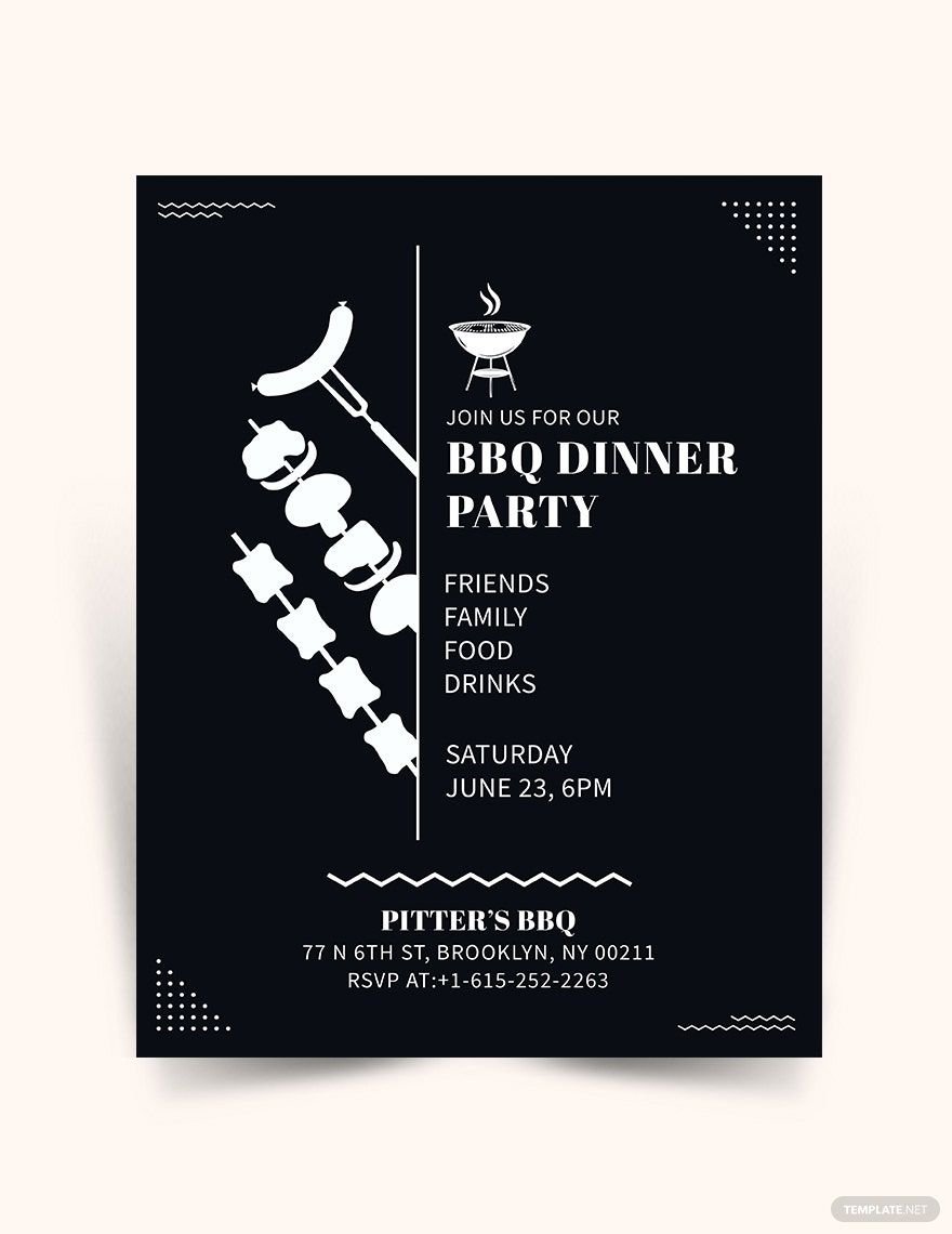 Bbq Dinner Party Flyer Template