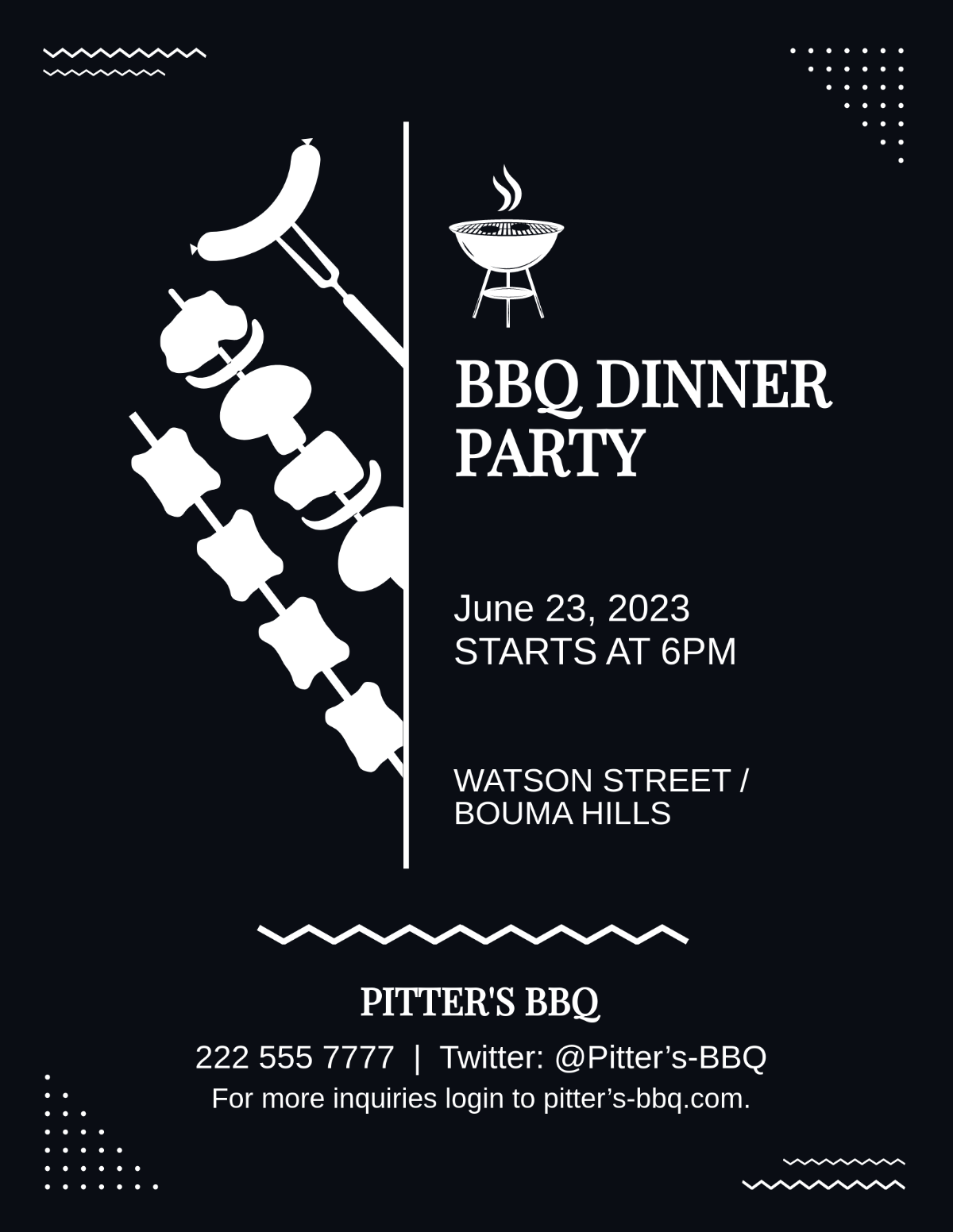 Bbq Dinner Party Flyer Template
