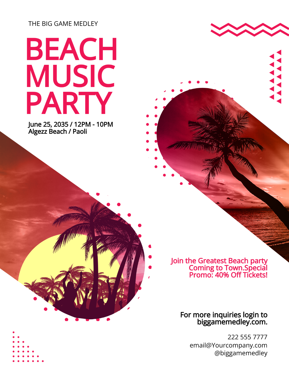 Beach Music Party Flyer Template