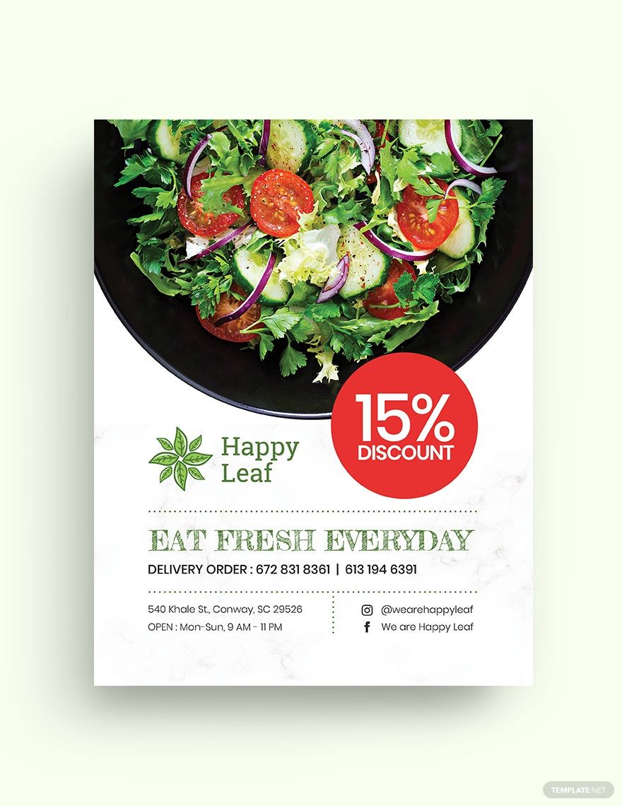 Vegetarian Salad Food Flyer Template