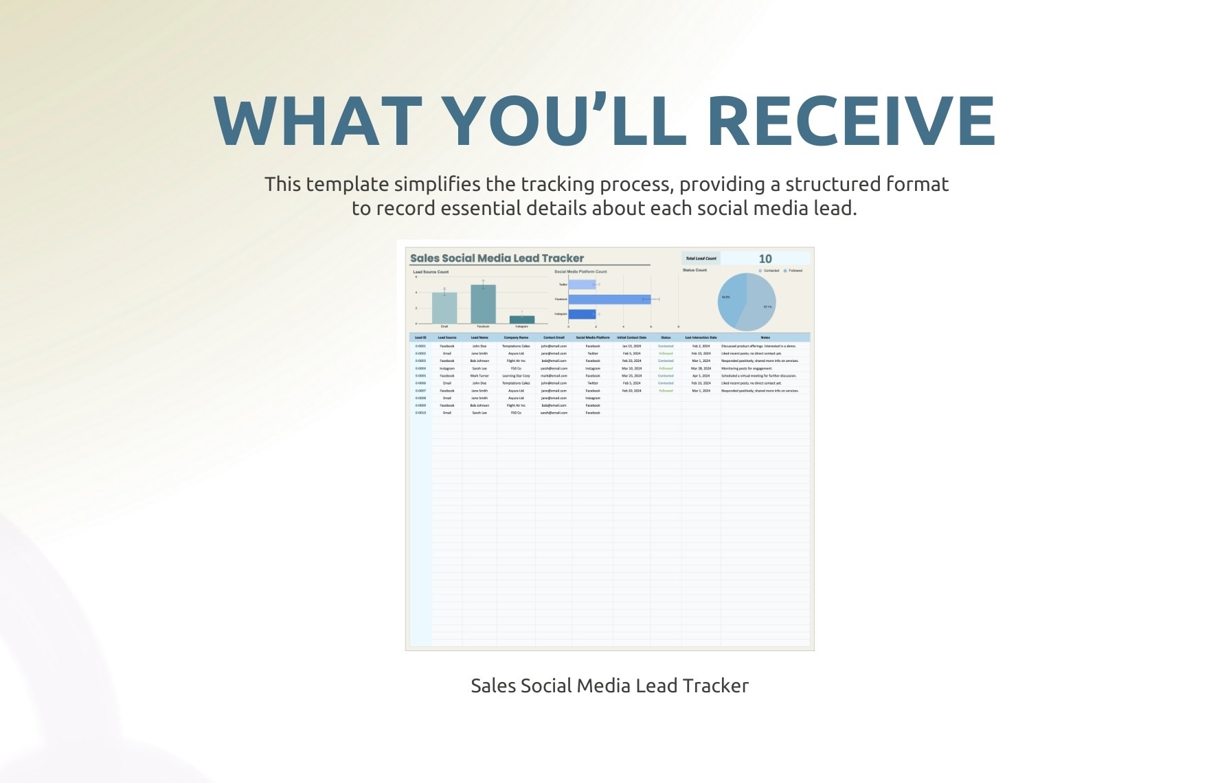Sales Social Media Lead Tracker Template