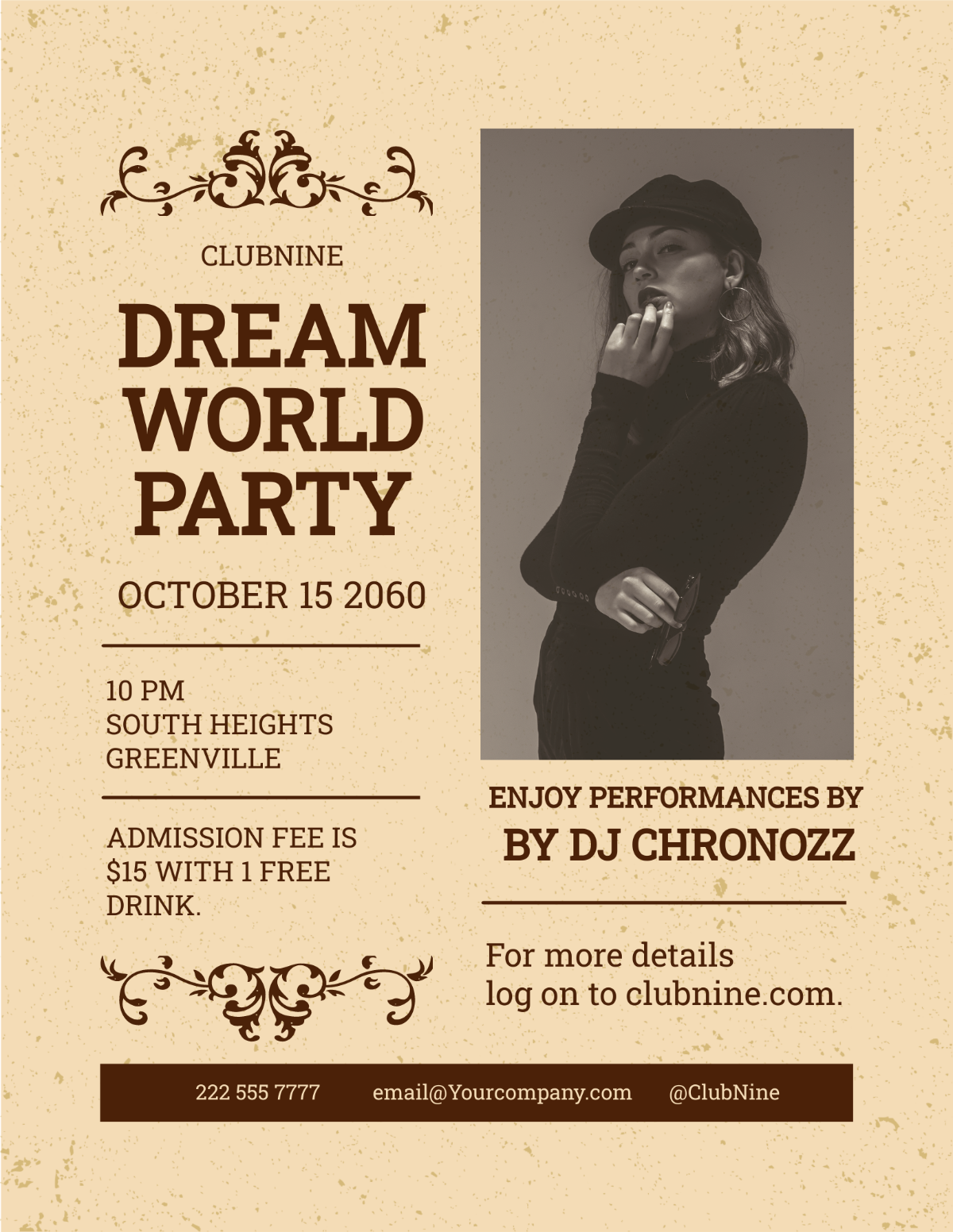Vintage Night Party Flyer Template