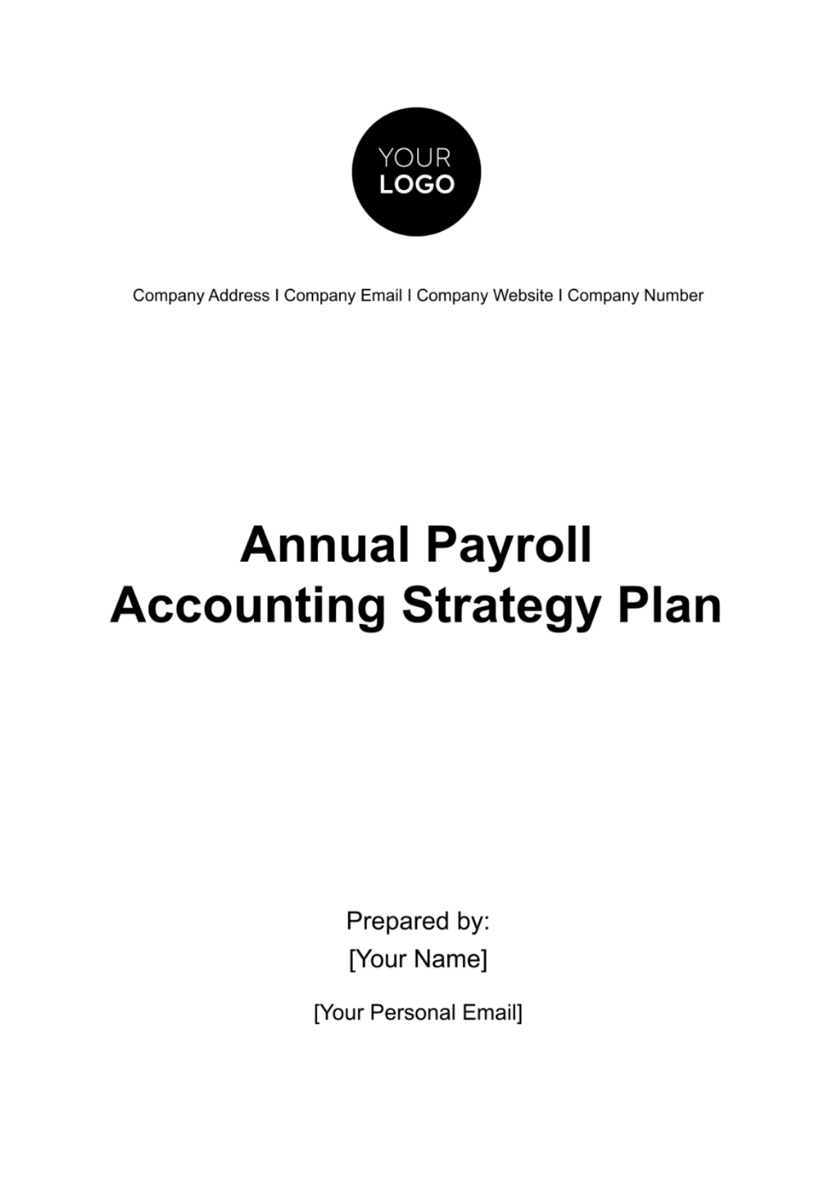 Annual Payroll Accounting Strategy Plan Template