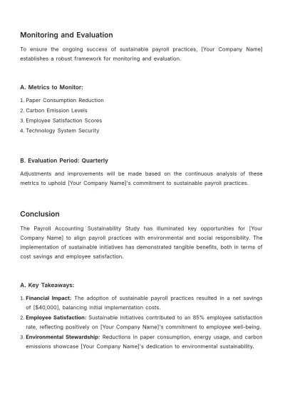 Free Payroll Accounting Sustainability Study Template to Edit Online