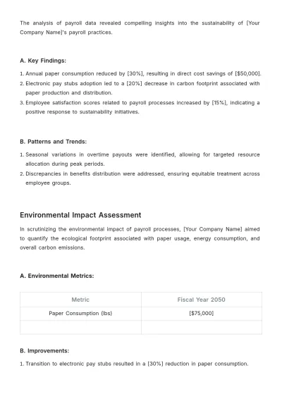 Free Payroll Accounting Sustainability Study Template to Edit Online