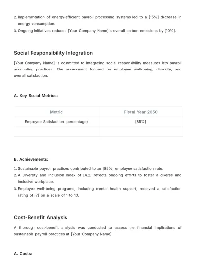 Free Payroll Accounting Sustainability Study Template to Edit Online