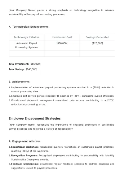 Free Payroll Accounting Sustainability Study Template to Edit Online