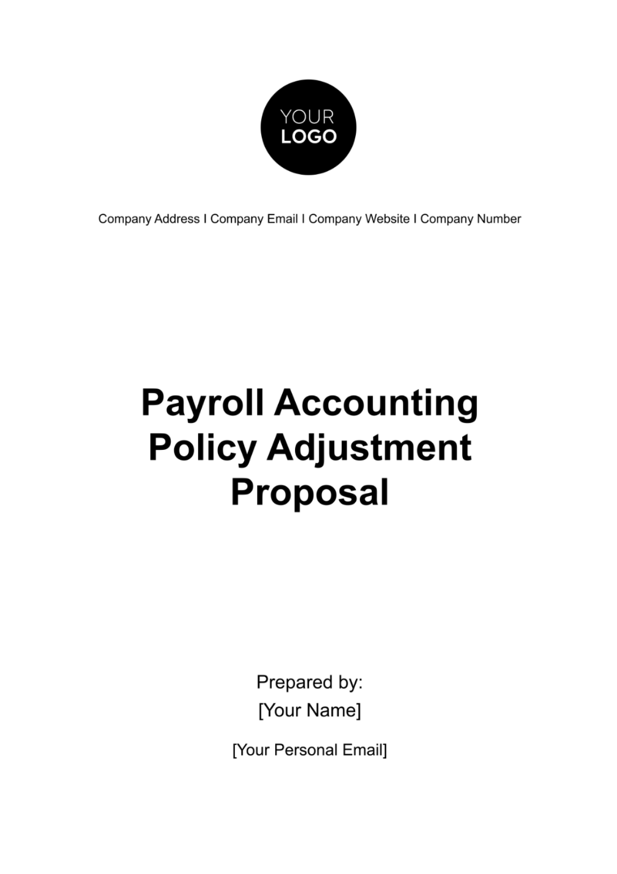 Payroll Accounting Policy Adjustment Proposal Template