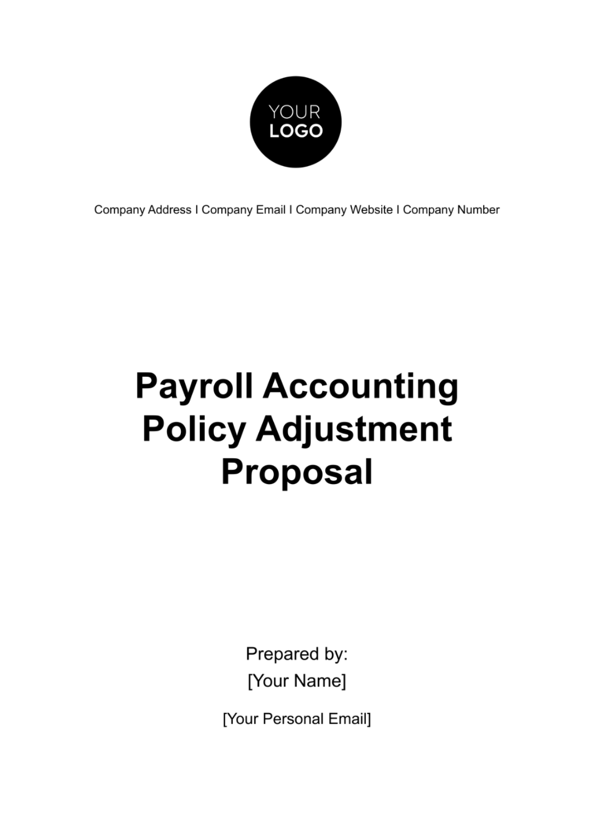 Payroll Accounting Policy Adjustment Proposal Template - Edit Online & Download