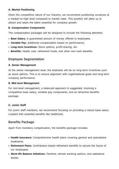 Free Compensation Package Proposal HR Template to Edit Online