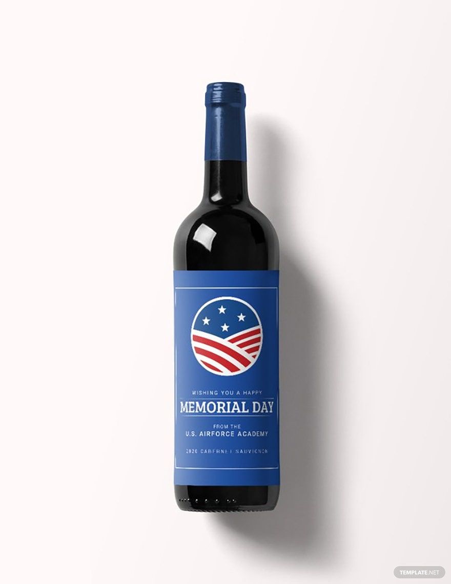 Memorial Day Wine Label Template