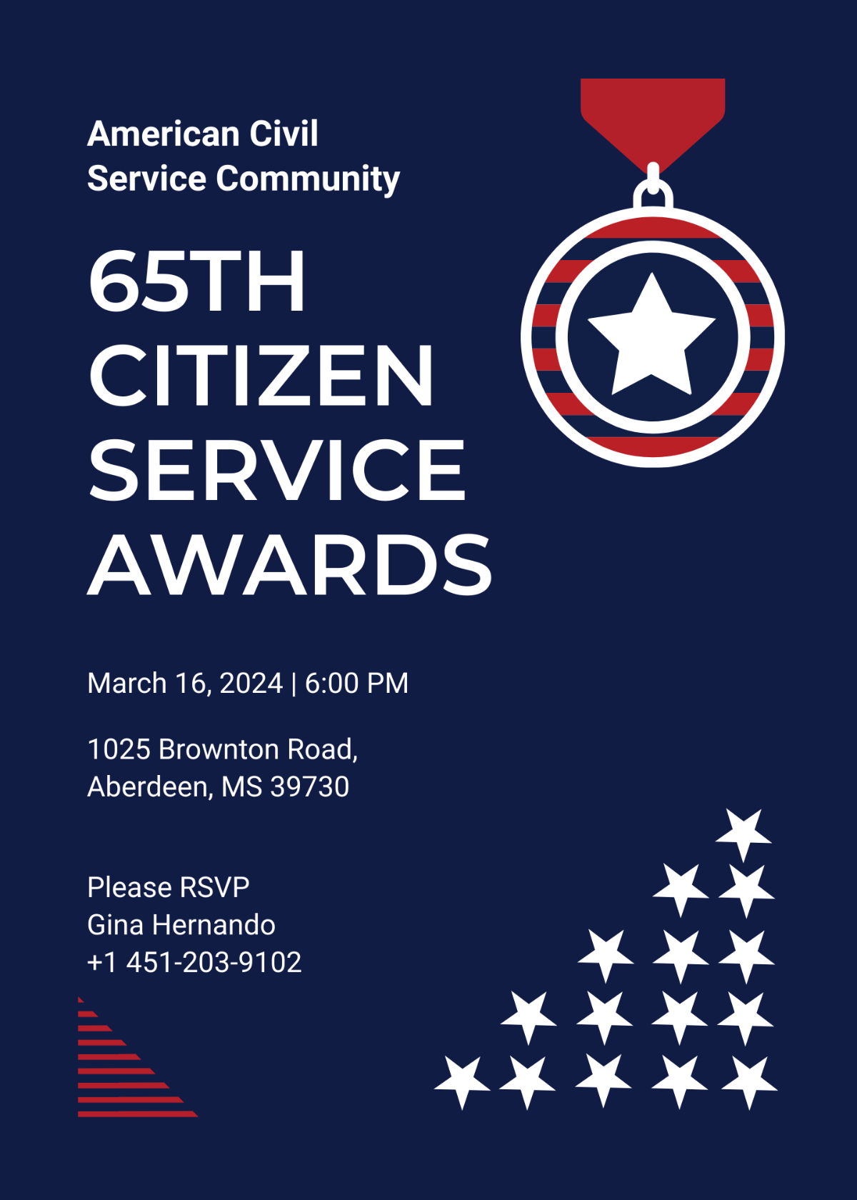 Service Award Invitation Template