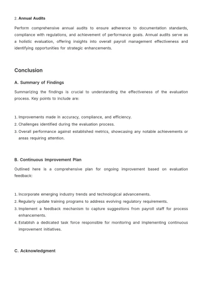 Free Payroll Accounting Evaluation Manual Template to Edit Online