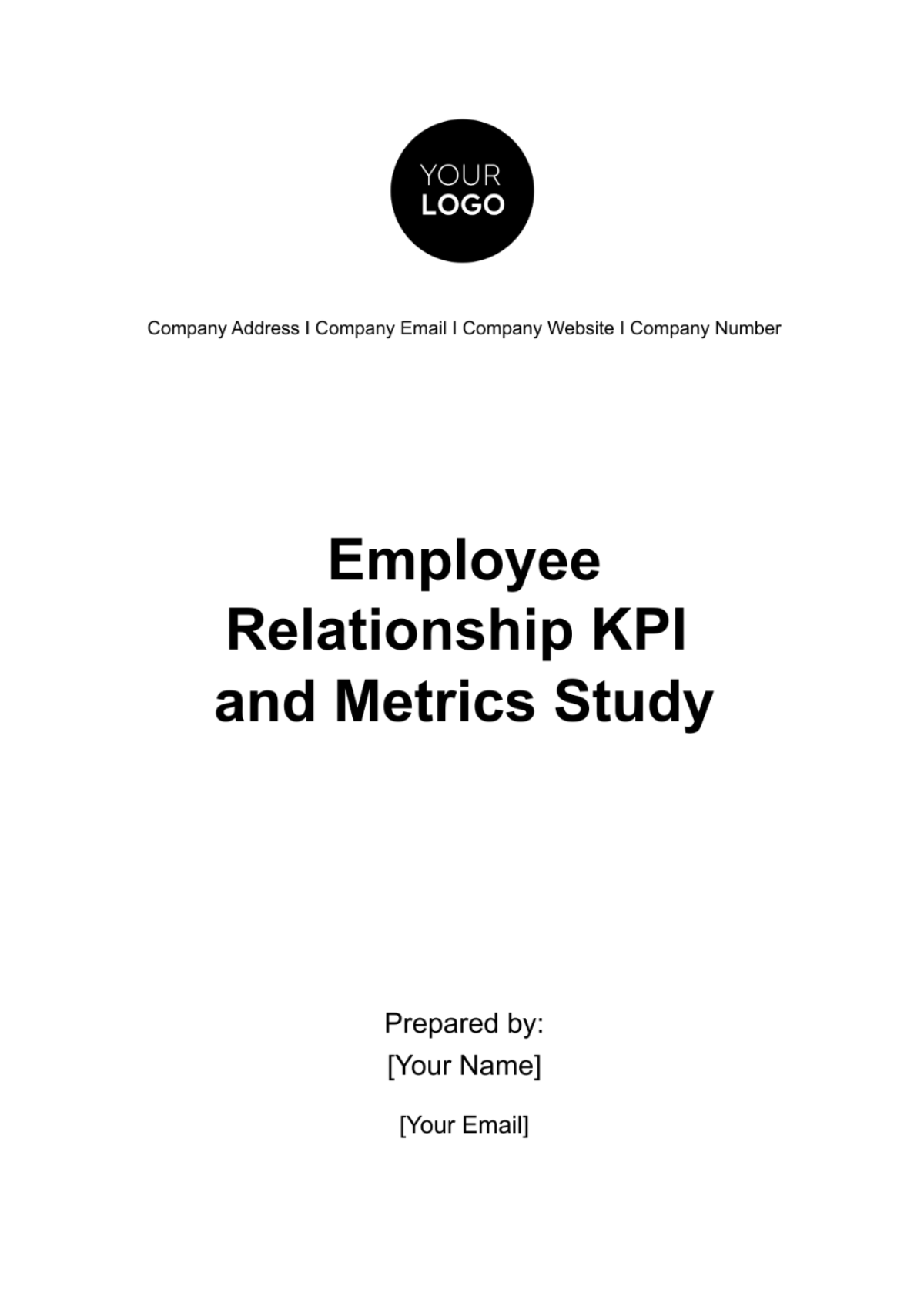 Employee Relationship KPI and Metrics Study HR Template