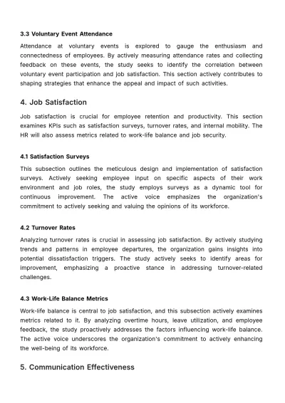 Free Employee Relationship KPI and Metrics Study HR Template to Edit Online