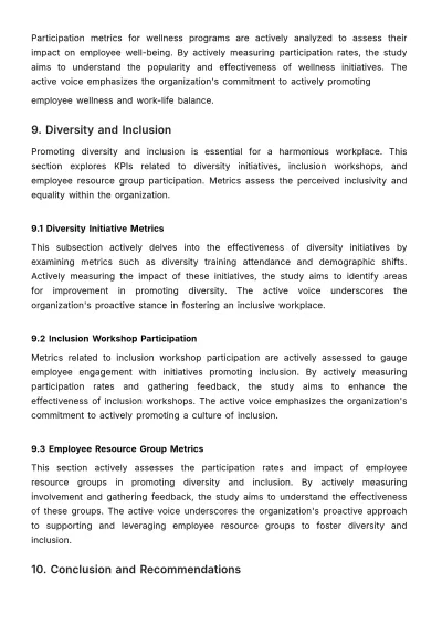 Free Employee Relationship KPI and Metrics Study HR Template to Edit Online