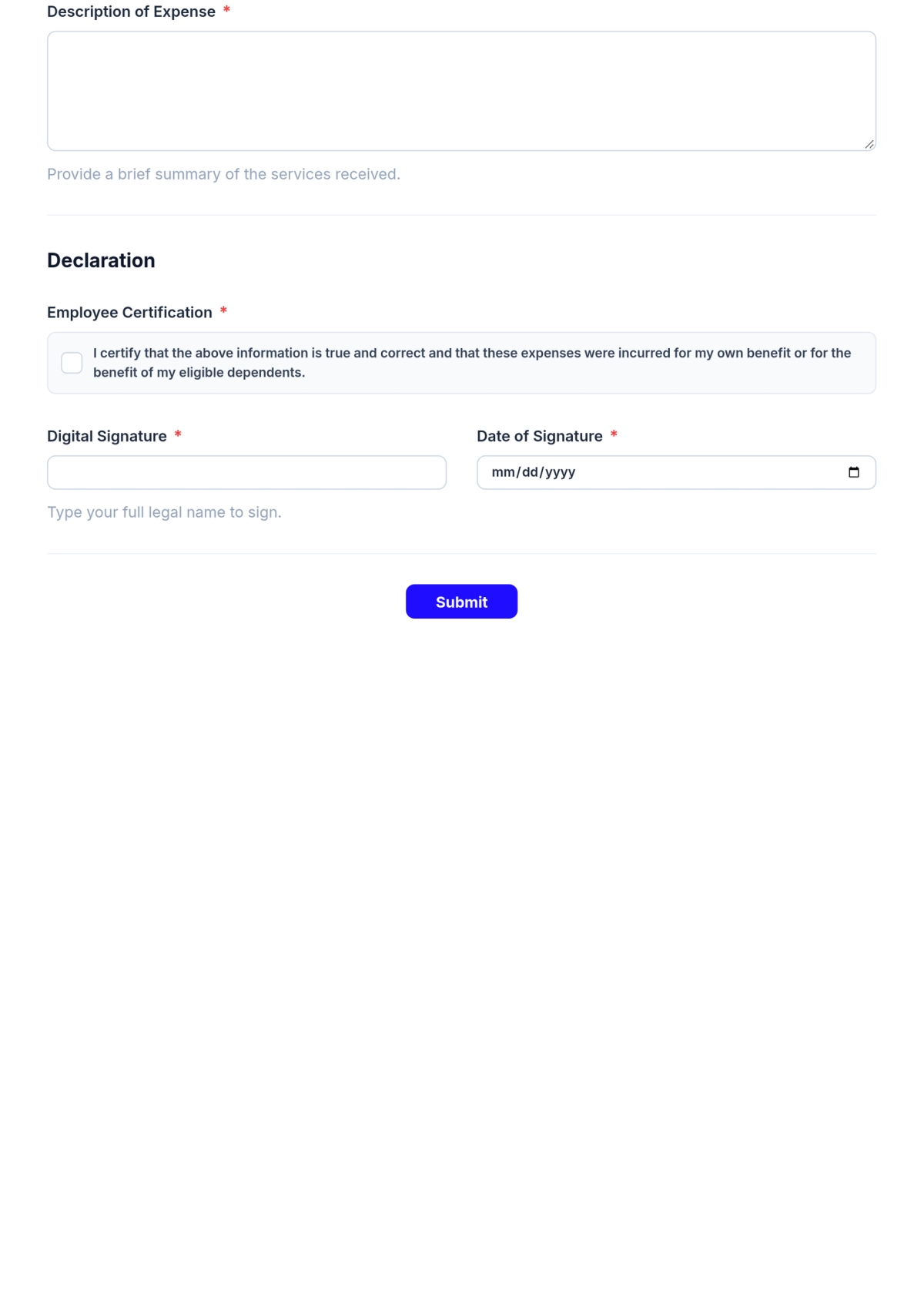 Free Benefits Claim Form HR Template & AI Benefits Claim Form HR Maker