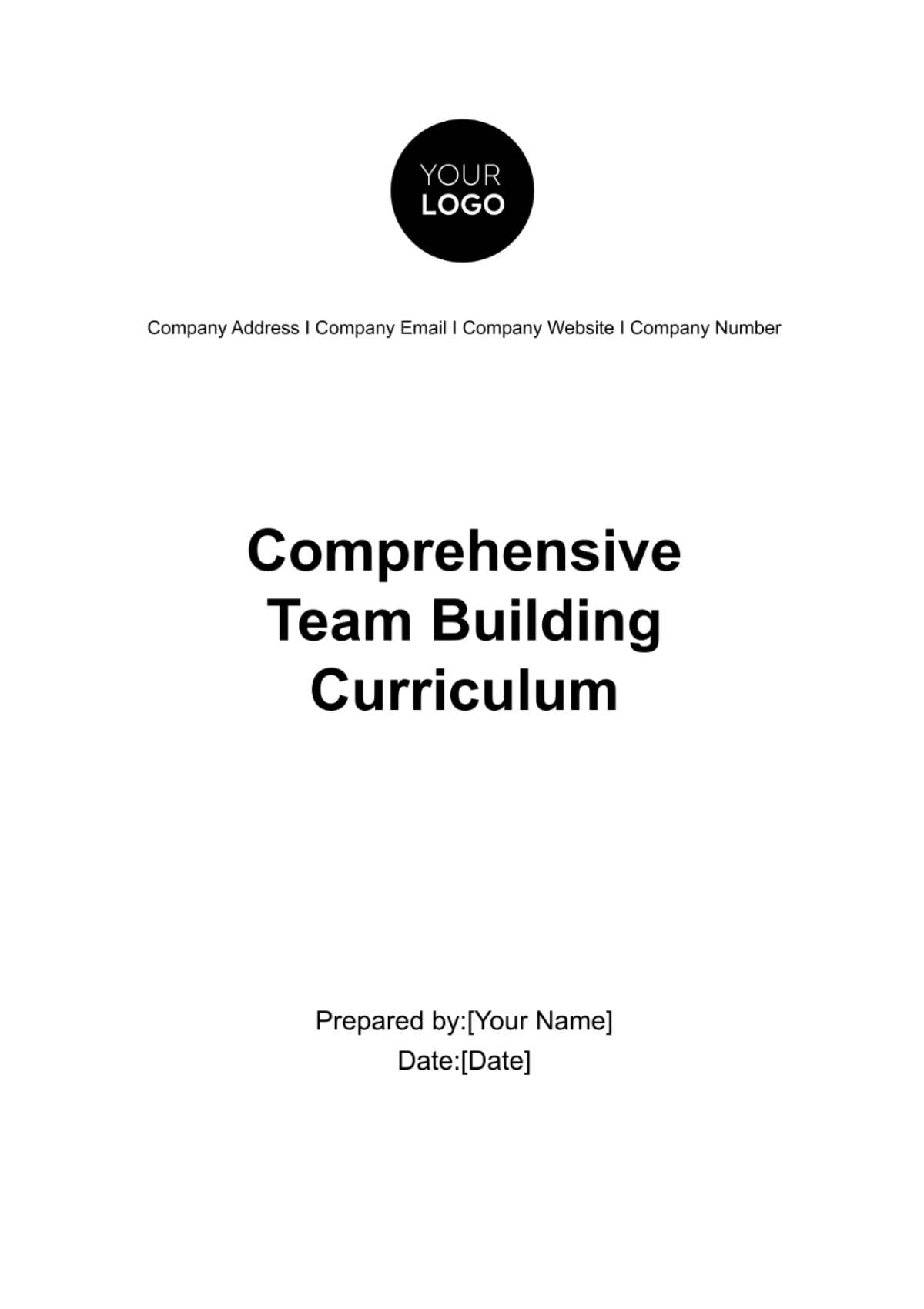 Comprehensive Team Building Curriculum HR Template