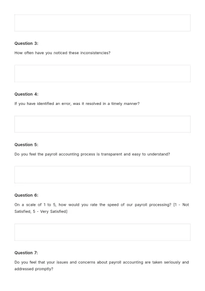 Free Payroll Accounting Monitoring Survey Template to Edit Online