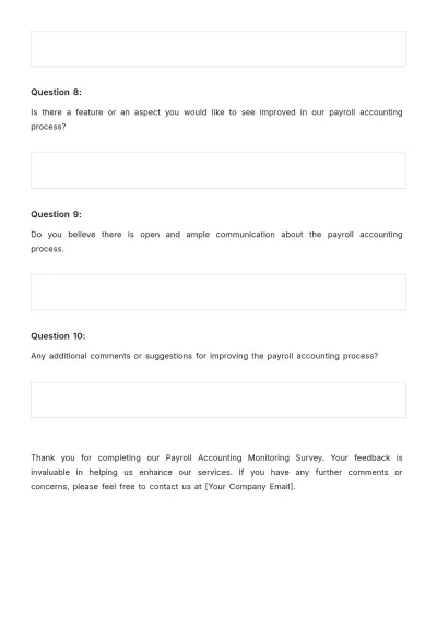 Free Payroll Accounting Monitoring Survey Template to Edit Online