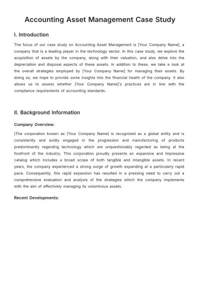 Free Accounting Asset Management Case Study Template to Edit Online