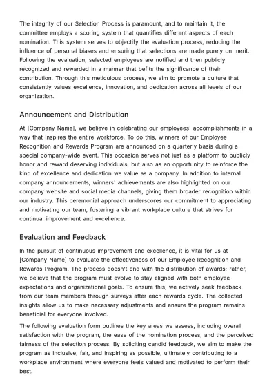 Free Employee Recognition and Rewards Manual HR Template to Edit Online