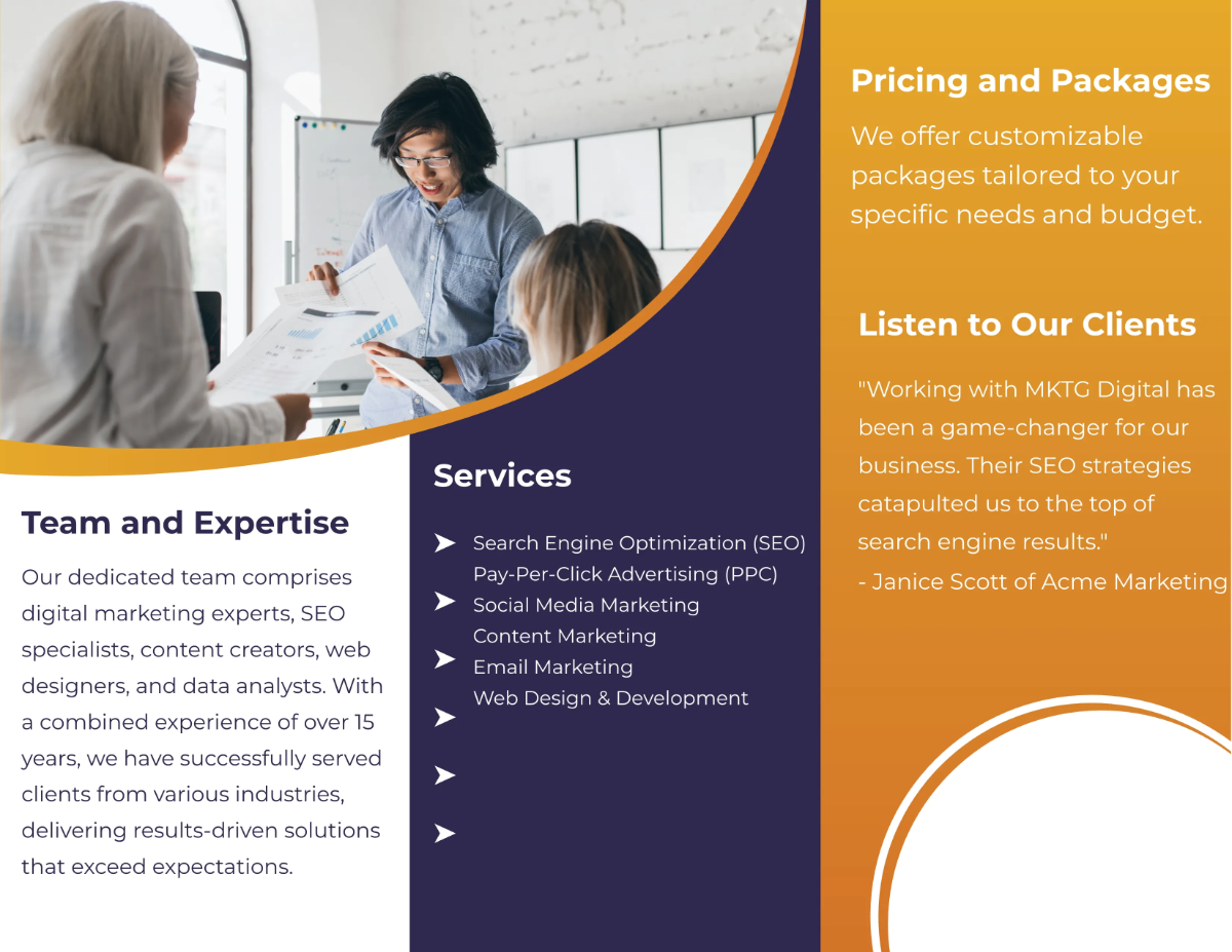 Free Digital Marketing Agency Digital Brochure Design Template to Edit Online