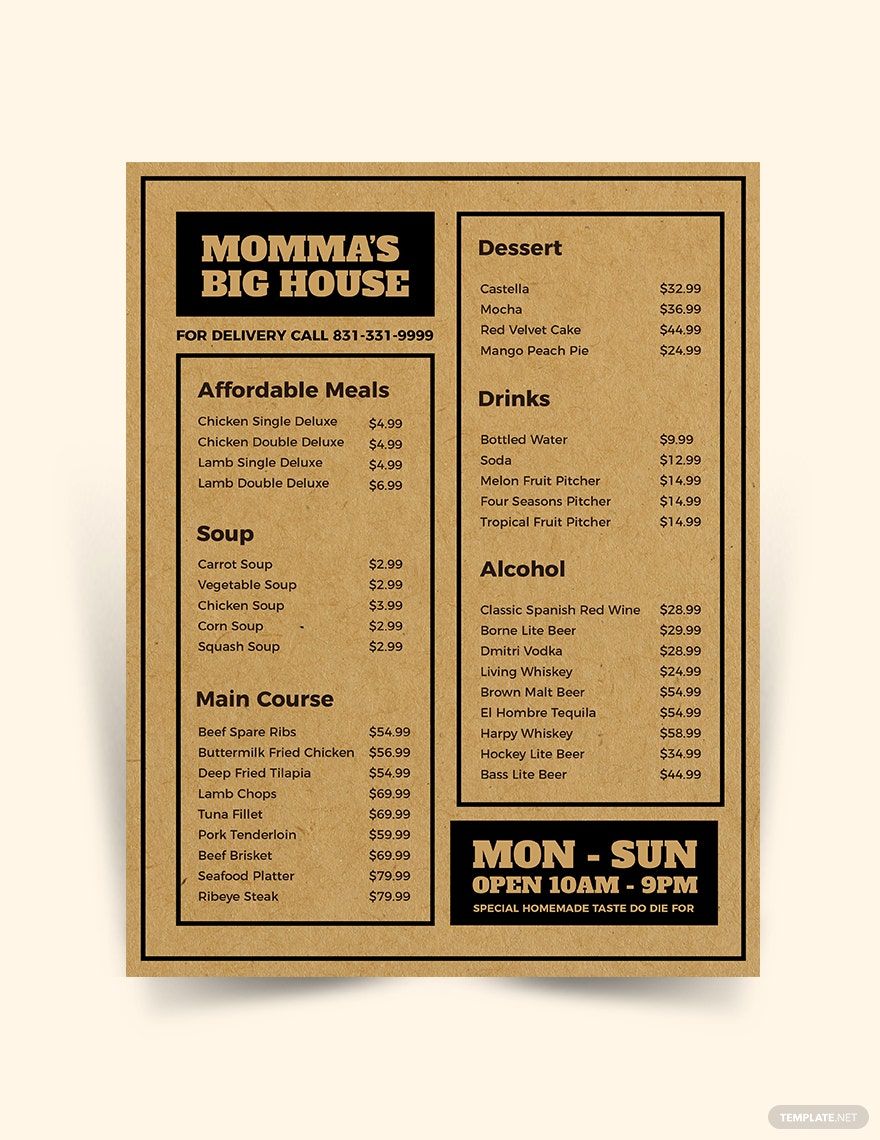 Price List Roll Up Banner Template in Word, Google Docs Download