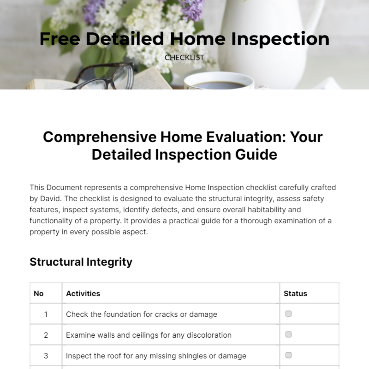 Detailed Home Inspection Checklist Template - Edit Online & Download ...