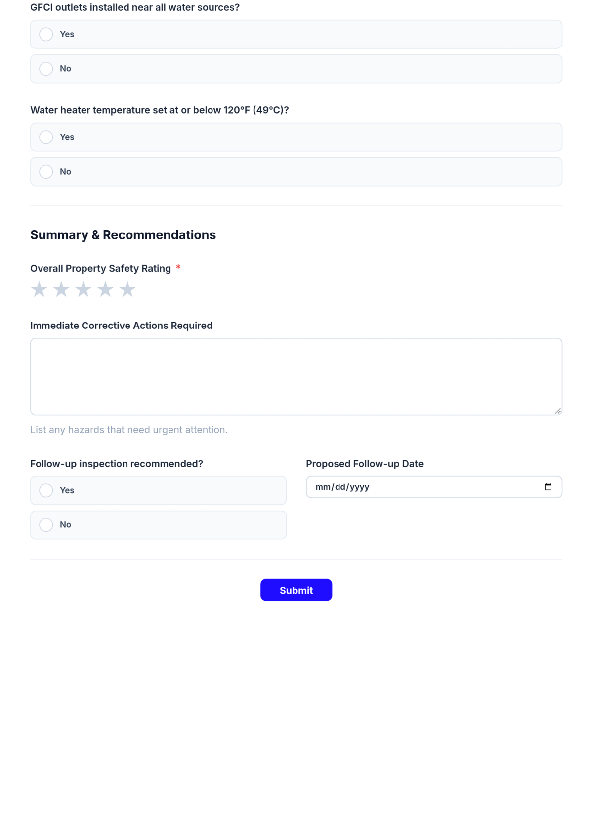 Free Home Health And Safety Inspection Checklist Template & AI Maker