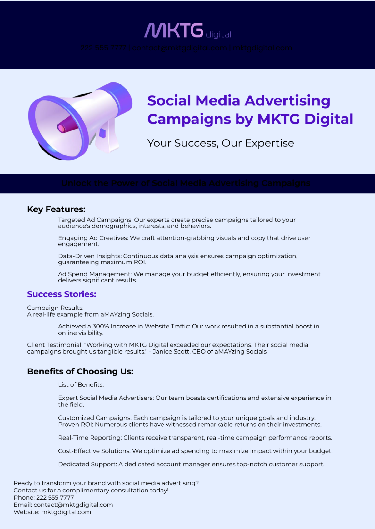 Digital Marketing Agency Product Infographic Template