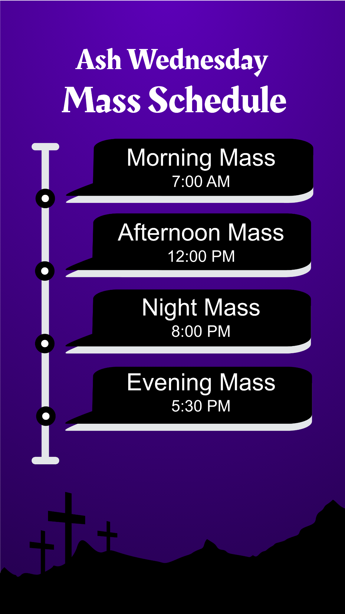 Mass Schedule for Ash Wednesday Template