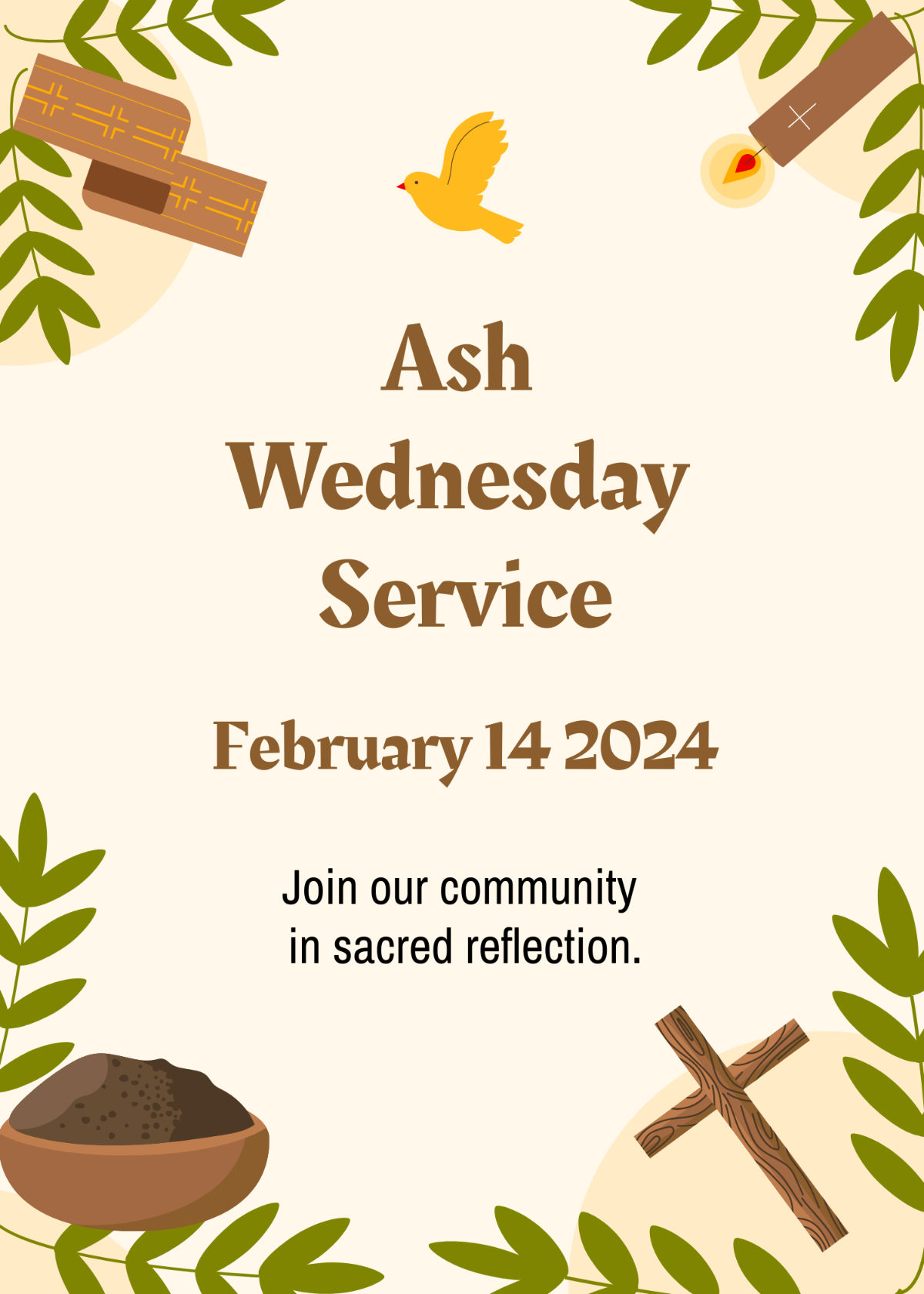 Ash Wednesday Invitation Template