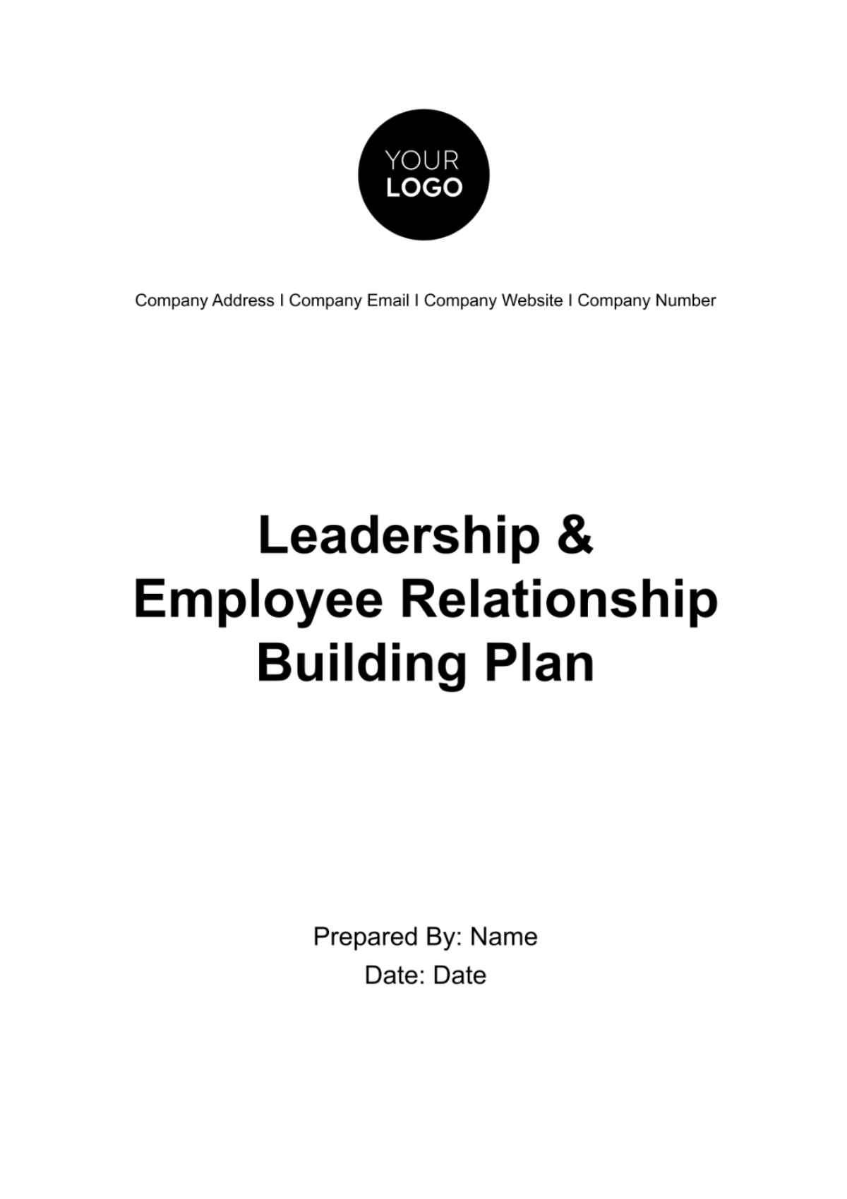 Leadership & Employee Relationship Building Plan HR Template - Edit Online & Download