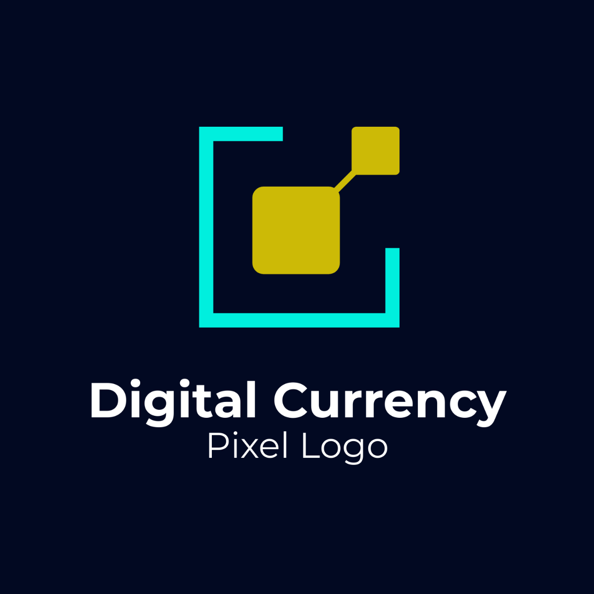 Digital Currency Pixel Logo Template