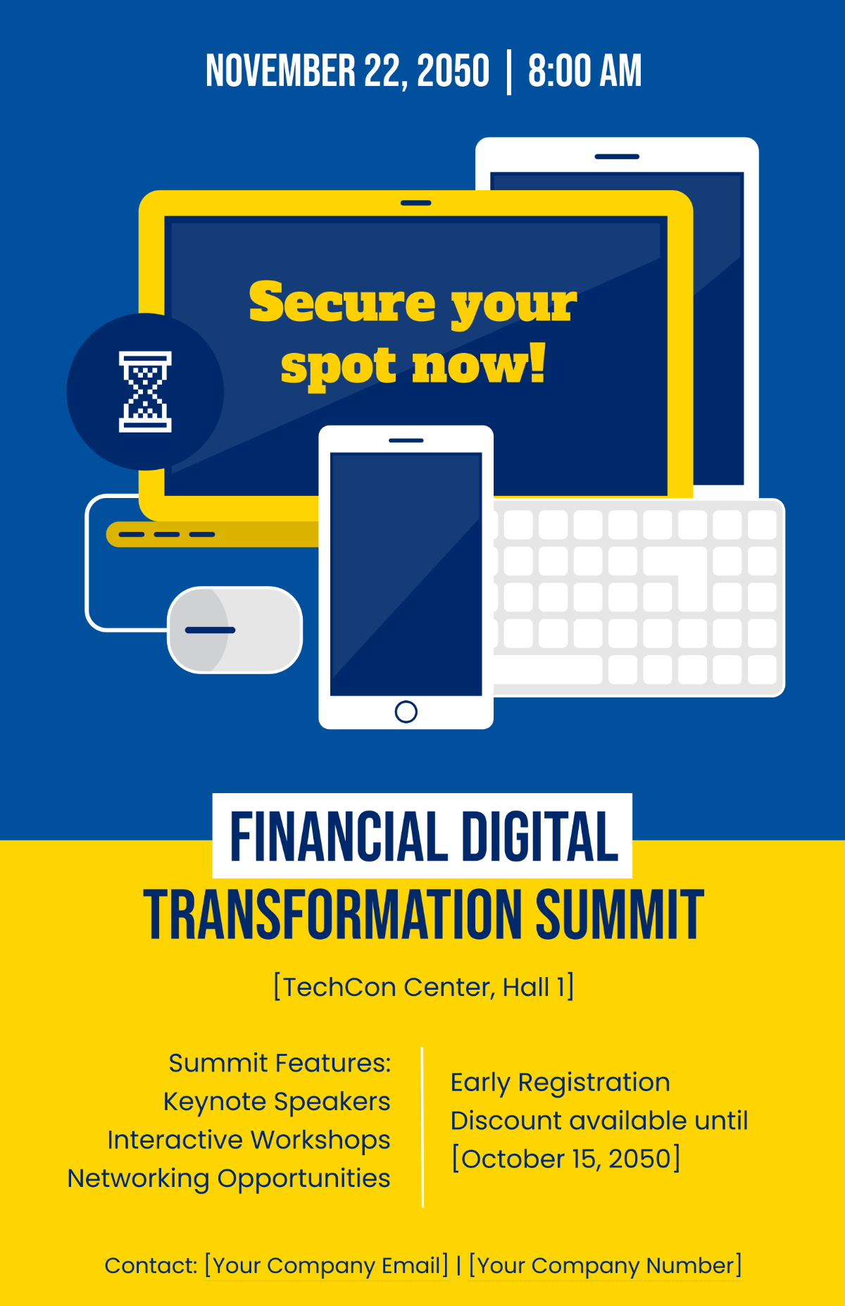 Free Financial Digital Transformation Summit Poster Template