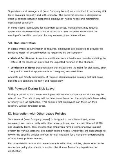 Free Sick Leave Accrual Policy HR Template to Edit Online