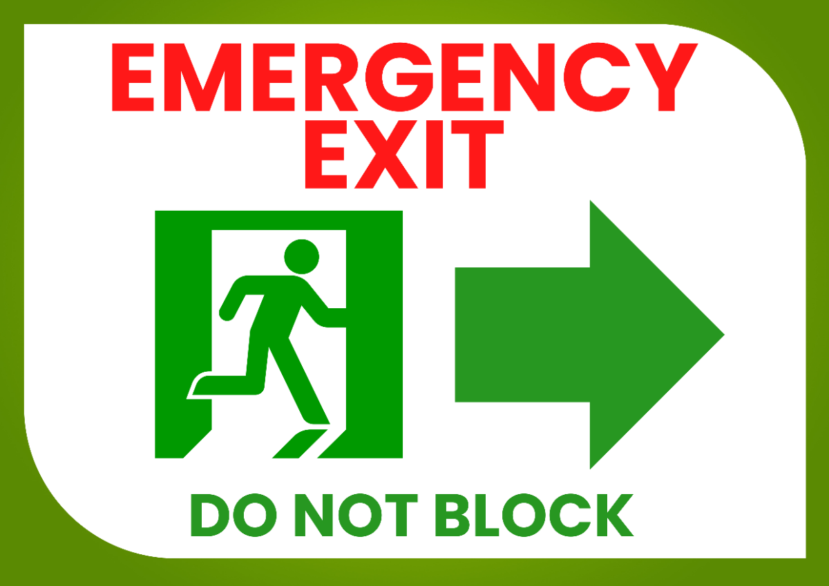 Digital Marketing Agency Emergency Exit Signage Template