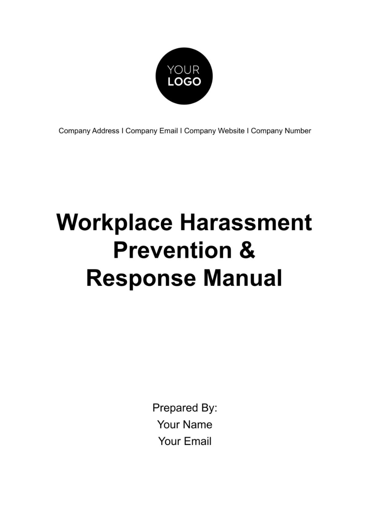 Free Workplace Harassment Prevention & Response Manual HR Template