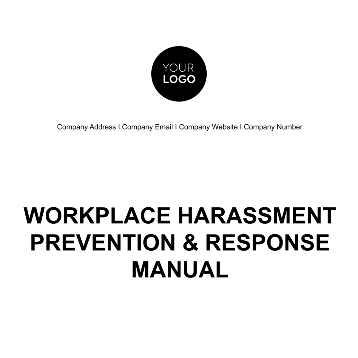 Workplace Harassment Prevention & Response Manual HR Template - Edit Online & Download