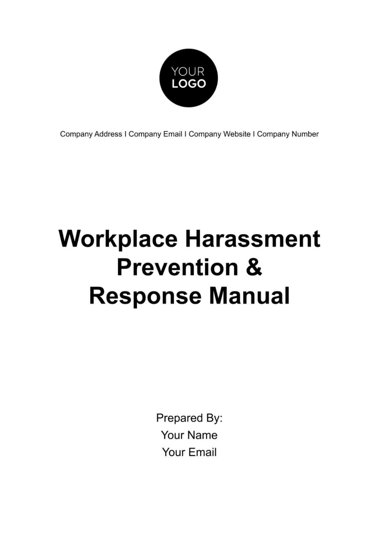 Workplace Harassment Prevention & Response Manual HR Template - Edit Online & Download