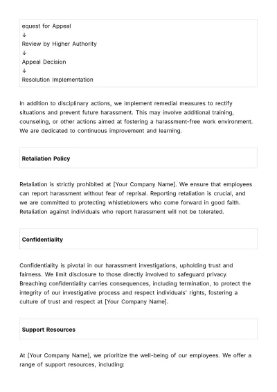 Free Workplace Harassment Prevention & Response Manual HR Template to Edit Online